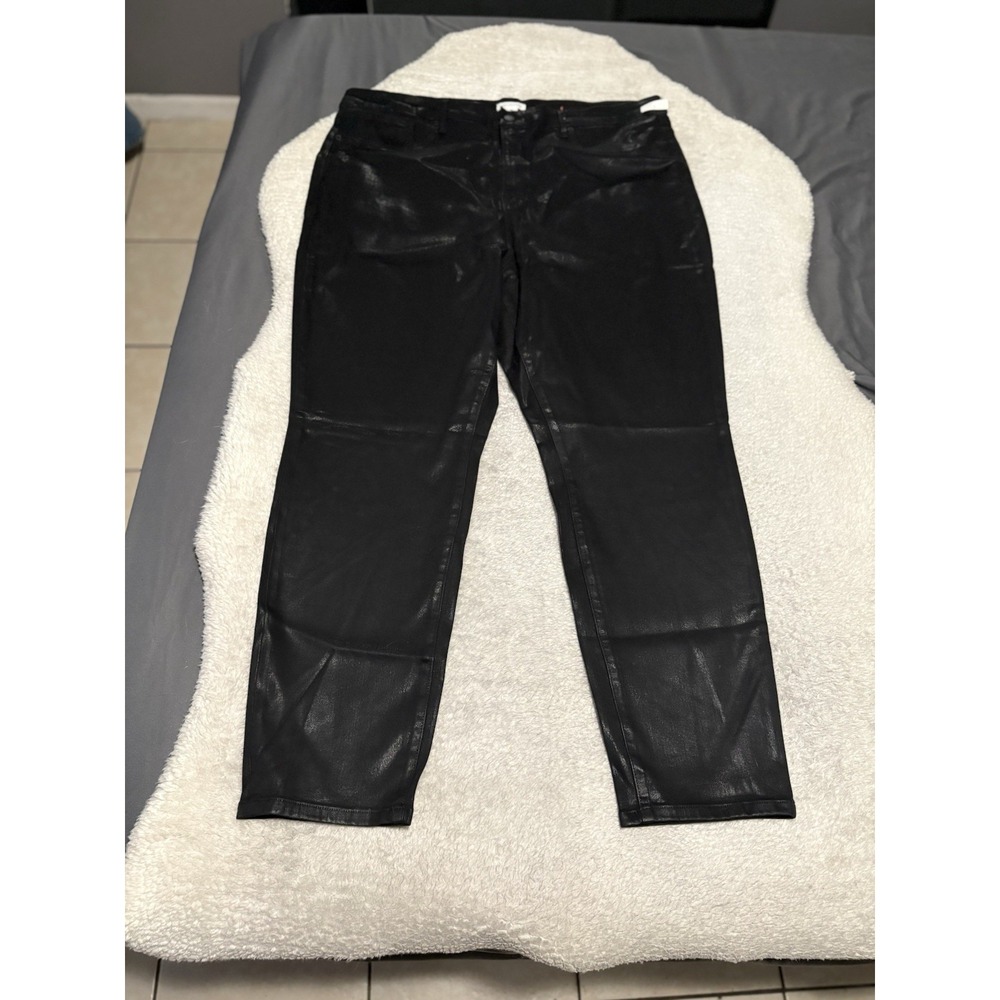 Good American Coated Good Legs Skinny Jeans Womens Size 24 Plus Black NWT